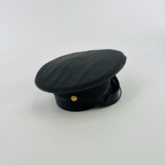 Vintage US Army Hat Cap Fitted Mens 7 3/8 Gray Wool Dress Uniform Military 60s - Picture 3 of 7